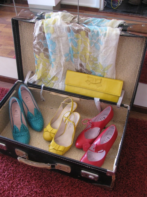 suitcase full of shoes